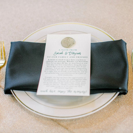 Gold Antique Beacon Bubblie + Black Lamour Napkin - House of Hough