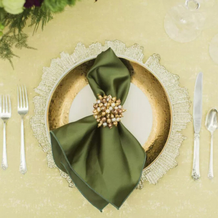 Moss Green Lamour Napkin - House of Hough