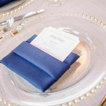 Navy Lamour Napkins - House of Hough
