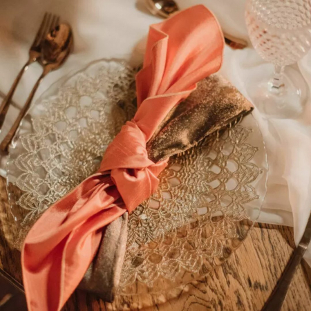 Papaya Shantung Napkins - House of Hough