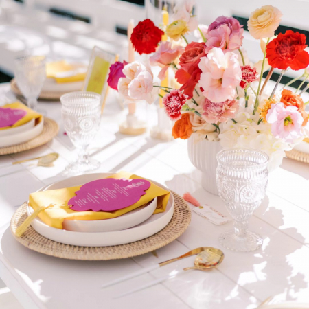 Sunshine Lamour Napkin + Honey Natural Rattan Charger - House of Hough