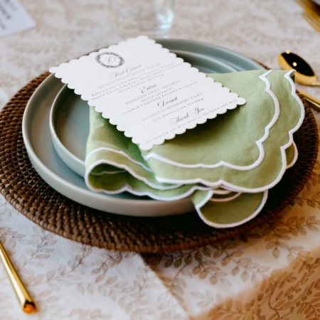 Garden Green Scalloped Napkin - Image 3
