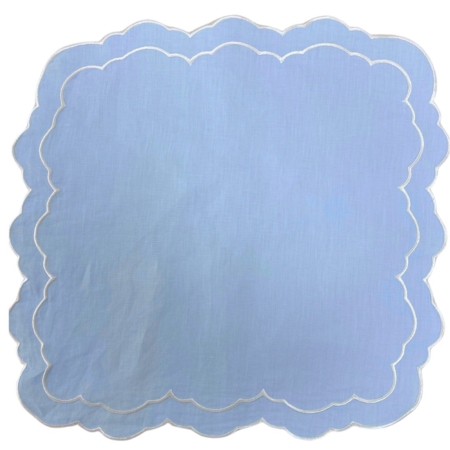Powder Blue Scalloped Napkin