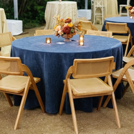 Denby Indigo, Blossom Rattan Folding Chairs - Springdale Station - Alyssa Jarae Photography